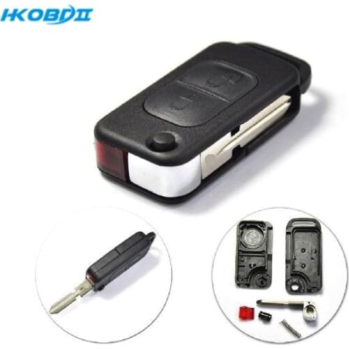 HKOBDII 2 Buttons Remote Key Shell for Mercedes-Benz B200 A160 W124 W202 W210