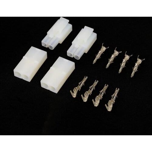 2 Pairs Compatible Tamiya Large Battery Male Female Plug Big Tamiya Style Nickle Pin Connector Plugs for RC model drone