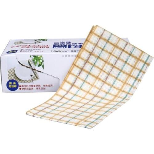 30pcs/Box Dish Towel Rag Non-Woven Fabric 3 in 1 Dishcloth Dishwashing Placemat Household Cleaning Wiping Tools For Home Kitchen