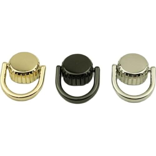 6/12Pcs Flat Round Knob Studs Rivet With D Ring Screwback For Key Chain Phone Case Shoes Bag Leather Carft Belt Accessories