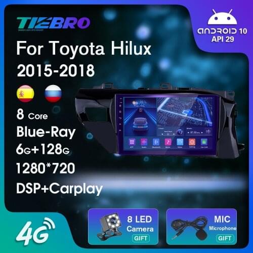 2DIN Android10 Car Radio For Toyota Hilux Pick Up AN120 2015-2018 Blu-ray IPS Update QLED Autoradio GPS Navigation Car Video IGO