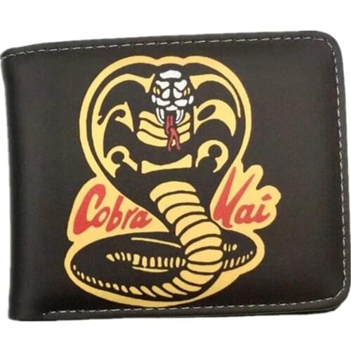 Free Shipping Movie Anime Cartoon Purse Cobra Kai PU Leather Wallet for Young With Coin Pocket