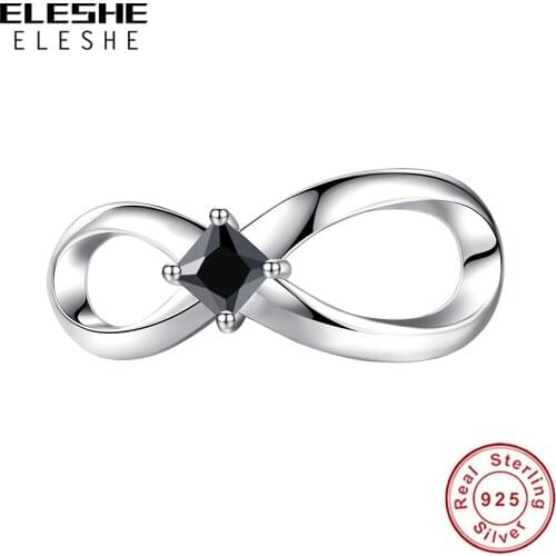 ELESHE Tiny Crystal Infinity Love Bead 925 Sterling Silver Charm for Women fits Bracelets DIY Party Jewelry Accessories 2021 New