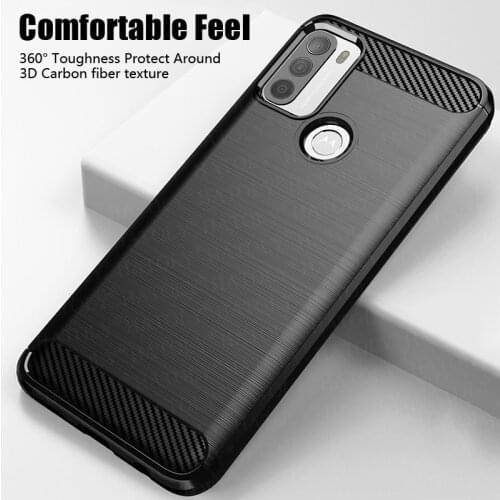 For Motorola Moto G50 Case Cover Shockproof Bumper Carbon Fiber Soft Silicone TPU Slim Phone Back Cover For Moto G50 G60 Case
