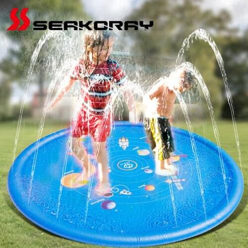 Childrens Outdoor Game Pad Inflatable Water Spray Mat Beach Pad Water Game Play Mat Kids Sprinkler Cushion Toys