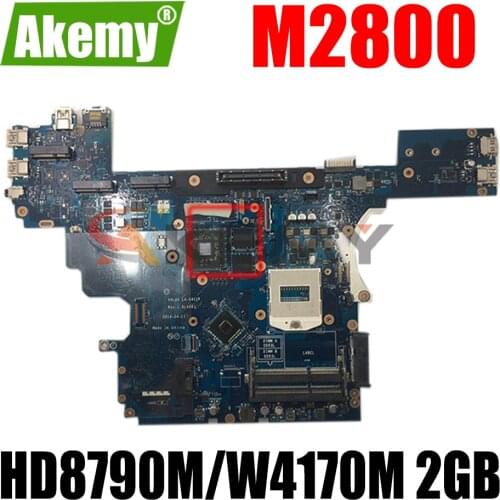 For DELL M2800 Laptop Motherboard HD8790M / W4170M 2GB CN-0725W3 0725W3 725W3 VALA0 LA-9411P DDR3L 100% working