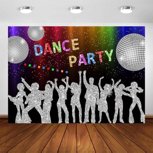Disco Dance Party Backdrop Disco Themed Birthday Party Decorations Graduation Party Background for Photo Booth Photocall