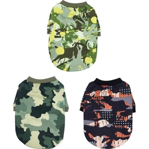 Pet Cat Dog T-Shirt Camouflage Print Dog Clothes Cool Dog Vest For Small Medium Dog Chihuahua Kitten Clothing Pet Accessories