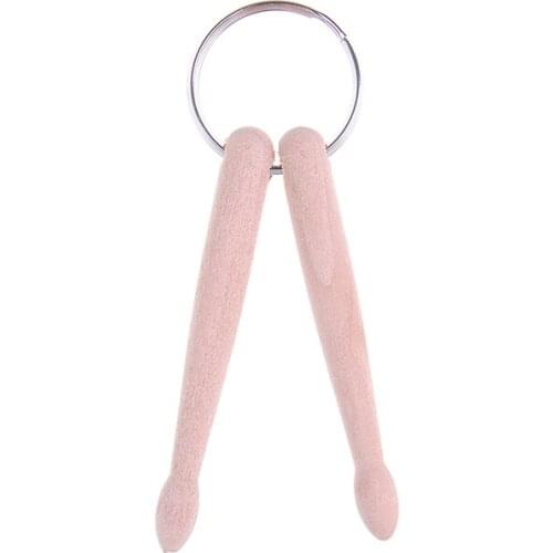Hot sale Mini Drumsticks Keychain Beech Drum Sticks Percussion Music Gift