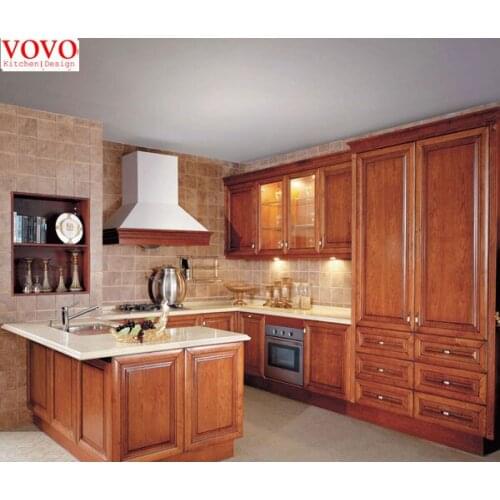 Global project classic solid wood kitchen