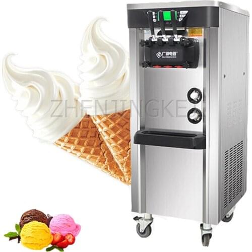 220V Commercial Ice Cream Maker Fully Automatic Fruit Dessert Machine Soft Sweet Cone Milk Tea Shop Freezing Equipment 3100W