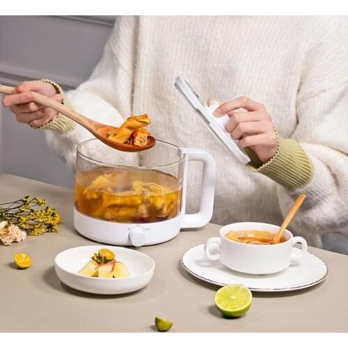 220V Mini Electric Stew Pot 1.2L Multi-function Electric Pan Portable Slow Cooker Dormitor Cooking Pot Stewing Porridge Soup