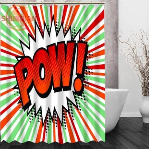 Explode fashion boom pattern Shower Curtain Eco-friendly Fabric polyester Custom Home Decor Classic anime Curtains