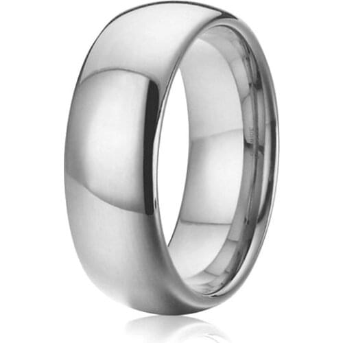 High polishing full USA size 5 - 15 big silver color men plain simple titanium wedding band ring 2015
