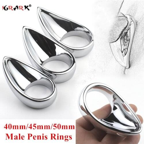 Masturbator Ring For Men Prostate Massage Mens Cock Ring Thick Stainless Steel Penis Rings Cockring Delay Ejaculation Adult Sex