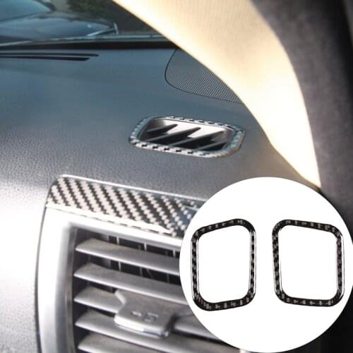 2Pcs Carbon Fiber ABS Central Control Dashboard Side Air Outlet Trim Stickers for Toyota Highlander 2015-2018