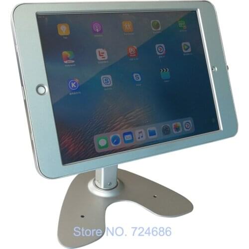 For 12.9 inch iPad Pro tabletop security stand display kiosk POS desk lockable enclosure countertop support holder 360 rotation
