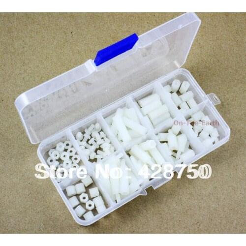 M3 Nylon Hex Spacers Screw Nut Assortment Kit Stand off Plastic Accessories Set