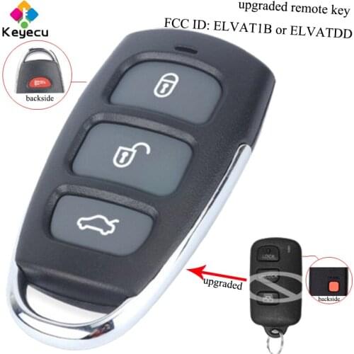 KEYECU Upgraded Remote Car Key With 3 1/ 4 Buttons & 433MHz - FOB for Toyota RAV4 4Runner Land Cruiser Sequoia FCC ID: ELVAT1B