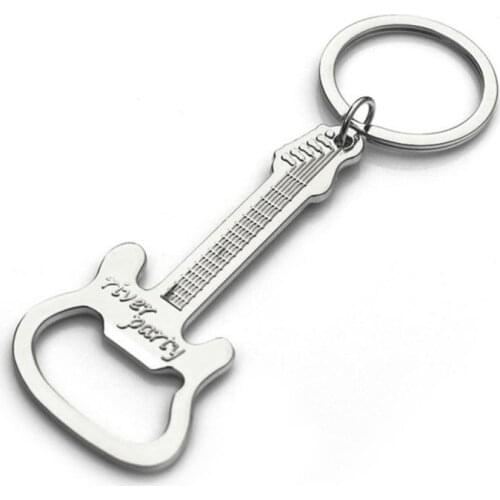 Bottle Opener New Design Guitar Beer Bottle Can Opener Alloy Hangings Ring Keychain Small Decoration Tools Household Gifts