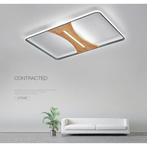 Modern Minimalist LED Wood Ceiling Lights For Living Room Bedroom Foyer Aisle Wardrobe Hall Indoor Warm Home Luminaria Dimmable