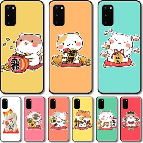 Lovely Plutus cat Phone Case For Samsung Galaxy Note S21 20 10 9 E Lite UW Ultra 5G PRO Black Shell Cover