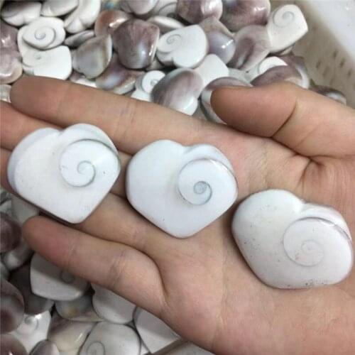 Shell Heart Shaped Crystals Healing Stone For Home Decoration
