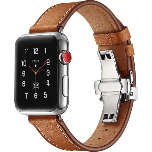 Genuine Leather loop Bracelet Belt Band for Apple Watch 6 SE 5 4 42MM 38MM 44MM 40MM Strap for iWatch 6 5 4 Wristband