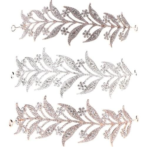 Leaf Style Crown Bride Wedding Tiara Princess Jewelry Women Luxury Queen Decor