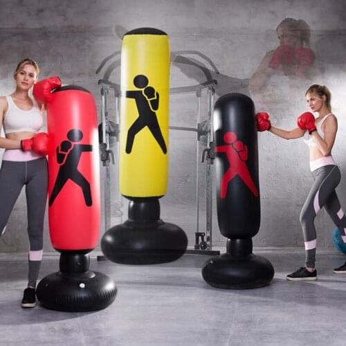 Vertical Inflatable Boxing Bag PVC Thickening Boxing Pillar Tumbler Fight Column Punching Bag Decompression Fitness Tool
