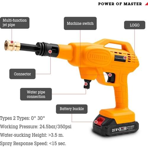 High-pressure water gun electric spray gun portable car wash water gun super power lithium battery car wash pure copper