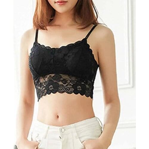 Women Lady Lace Strap Bras Tops Tube Chest Wrap Bandeau Underwear Women Lace Strap Wrapped Chest Shirt Top Sport Bra