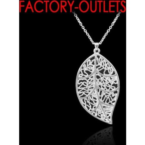 925 Sterling Silver Custom Pendant Necklace For Decoration Fashion Jewelry Leaves Pattern Women Girls Anniversary Engagement