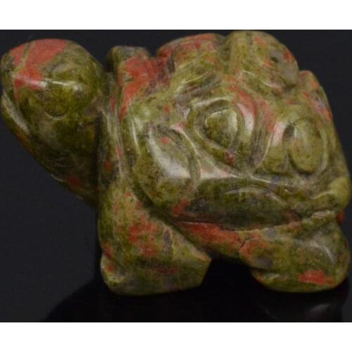 1.5 inch Natural Unakite Crystal Turtle Tortoise Gemts Carving Crafts Stone Figurine Chakra Healing Reiki Stone