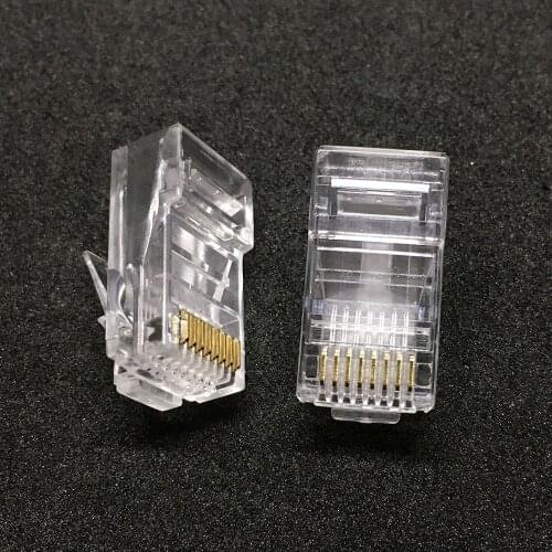 10Pcs Good Quality RJ45 8P8C Plug Cat5E Ca/t5 Rj-45 Lan Network Crystal Head Adapter Connector