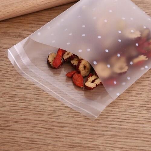 100pcs/lot Transparent Dot Cookie Packaging Bags Self-adhesive Plastic Biscuit Bag Wedding Candy Bags Gift Bag