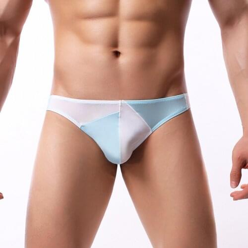 2019 brand howe ray Mens gay underpants sexy ice silk briefs Men breathable Thin skating gay underwear Transparent underwear