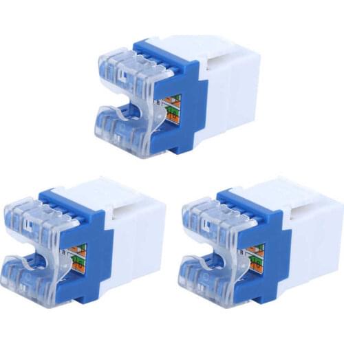 3pcs RJ45-180Degree Module for Keystone Jack CAT5E UTP Networks Information Connector Socket Adapter