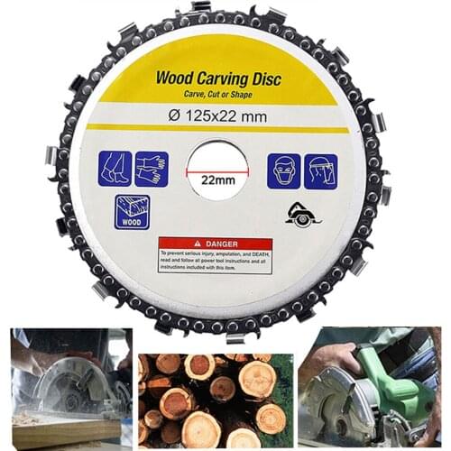 4" Wood Carving Grinder Disc and Chain 22 Tooth 5 Inch and Chain 14 Tooth Fine Abrasive Cut Chain Set Power Tools Accessories