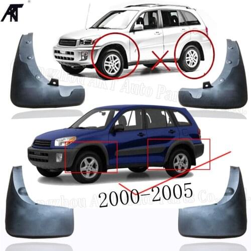 Black Front &Rear Mud Fender Flaps Splash Guard Mudflaps Mudguard Cover Trim For Toyota 2000-2005 RAV4 Mud Flap