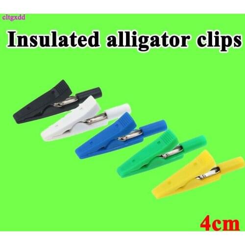 Cltgxdd Insulated Alligator Clip 2mm Banana Female Adapter Meter Test Probe Black Red Yellow green 4cm