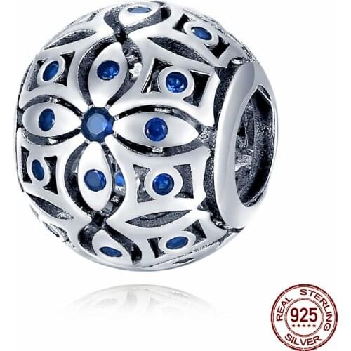 CodeMonkey 925 Sterling Silver Charms With Blue Crystals S925 Bead Charm fit Bracelets & Bangles for Women Jewelry CMC059