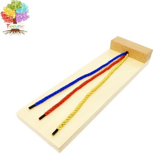 Treeyear Kids Montessori Infant Toys Teaching Aids Preschool Education Wooden Toys Daily Life Learning Braiding Board