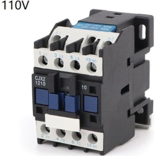 E7CD CJX2-1210 110V/220V 12A Din Rail Mounted AC Contactor with Silver Contact