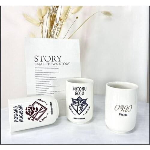 Hot Anime Jujutsu Kaisen Unisex Gojo Satoru Fushiguro Megumi Q Version Yuji Itadori Two-Sided Nuo Ceramic Cup Gift