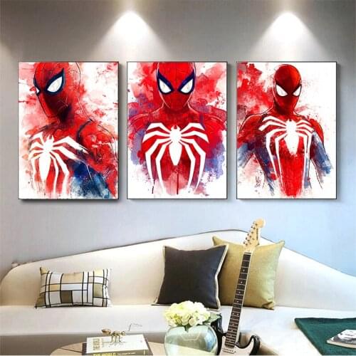 Marvel Movie Canvas Paintings Spiderman Superhero Poster and Print Cuadros Avengers Wall Art Picture Kids Room Home Decoration