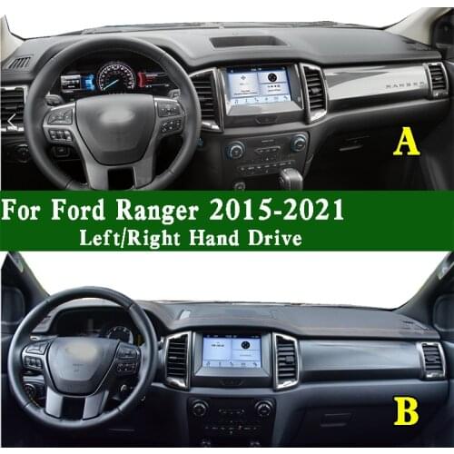 Fits Ford Ranger T6 Midsize Pickup Truck T7 FX4 XLT 2015-2021Dashmat Dashboard Cover Protective Pad Dash Mat Carpet Ornaments