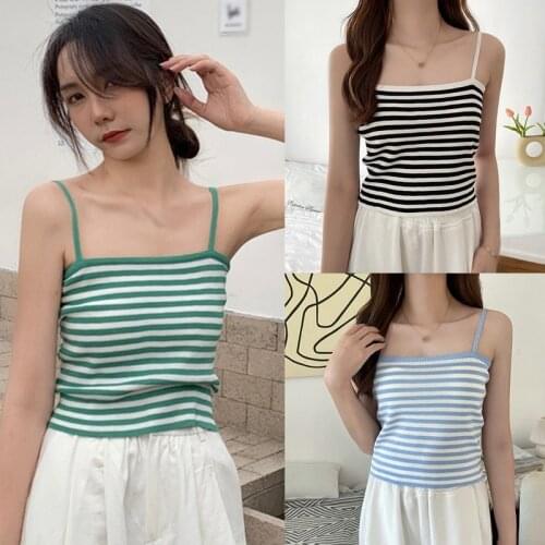 Women Thin Strap Sling Tank Top Knit Camis Vest Jacket Slim Short Cropped Cardigan Underwear