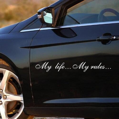 Car Sticker 3D 60*8.5cm My life...My rules... Fashion Text Auto Stickers Funny Vinyl Car Styling Decal Motorcycle Sticker On Car