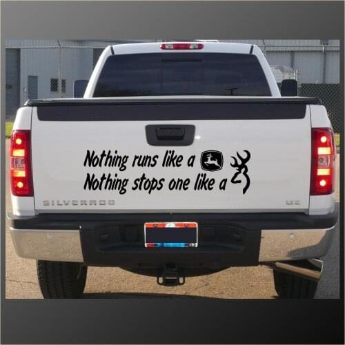 For Nothing Runs Like a Deere Stops one Browning Sticker Wll Art x 2 Cr Styling